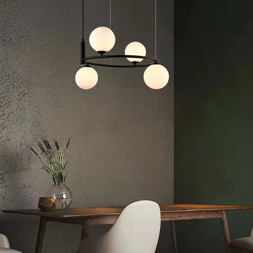lustre nordique en verre avec cordon réglable pour décoration maison - vue 4 sur 13