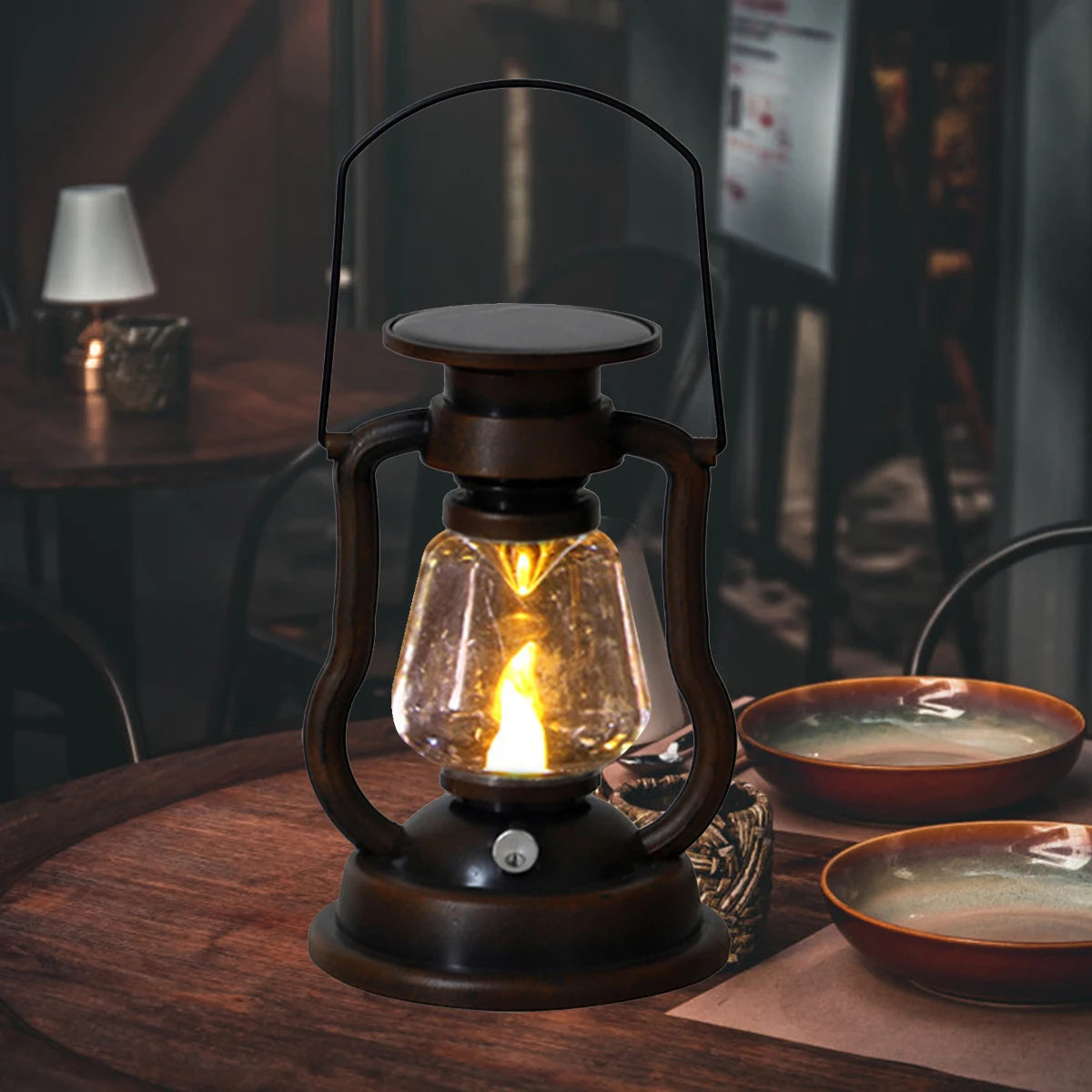 lampe solaire à led pour jardin et camping portable - vue 4 sur 7