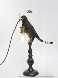 lampe de bureau en résine moderne forme d'oiseau avec bec doré