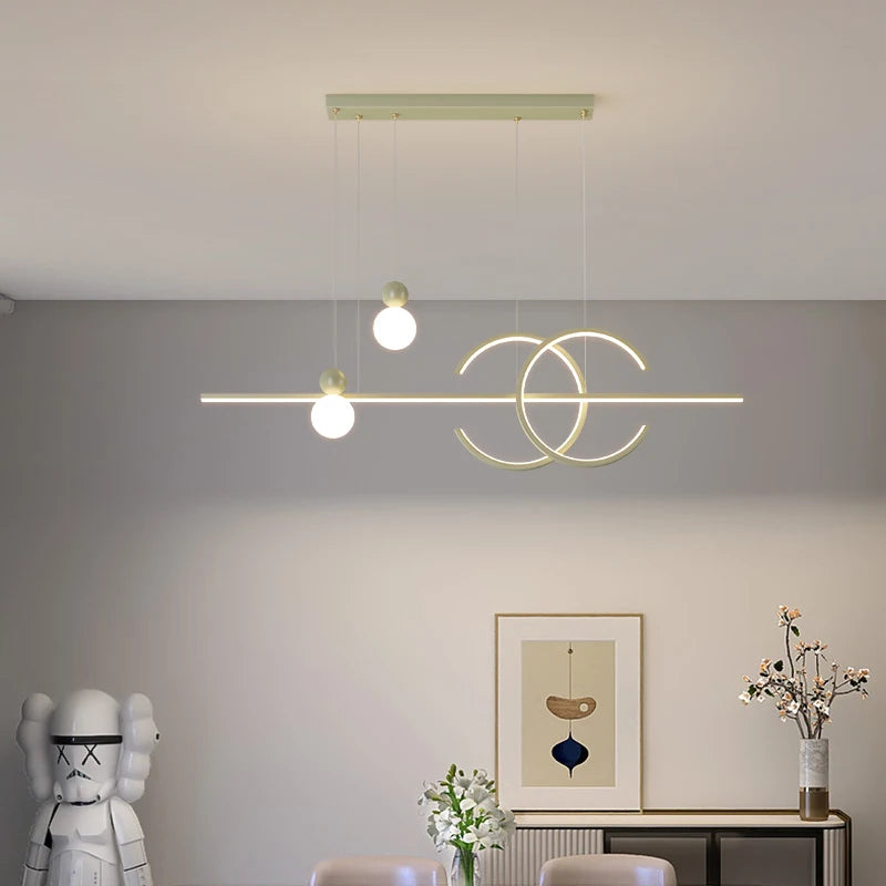 lustre style nordique moderne simple décoration crème millet - vue 5 sur 11