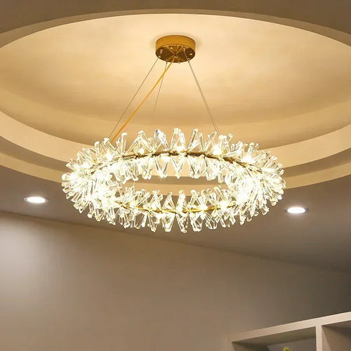 suspension moderne en cristal transparent pour décoration intérieure - vue 4 sur 13