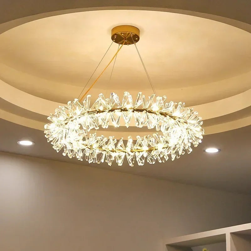 suspension moderne en cristal transparent pour décoration intérieure - vue 3 sur 13