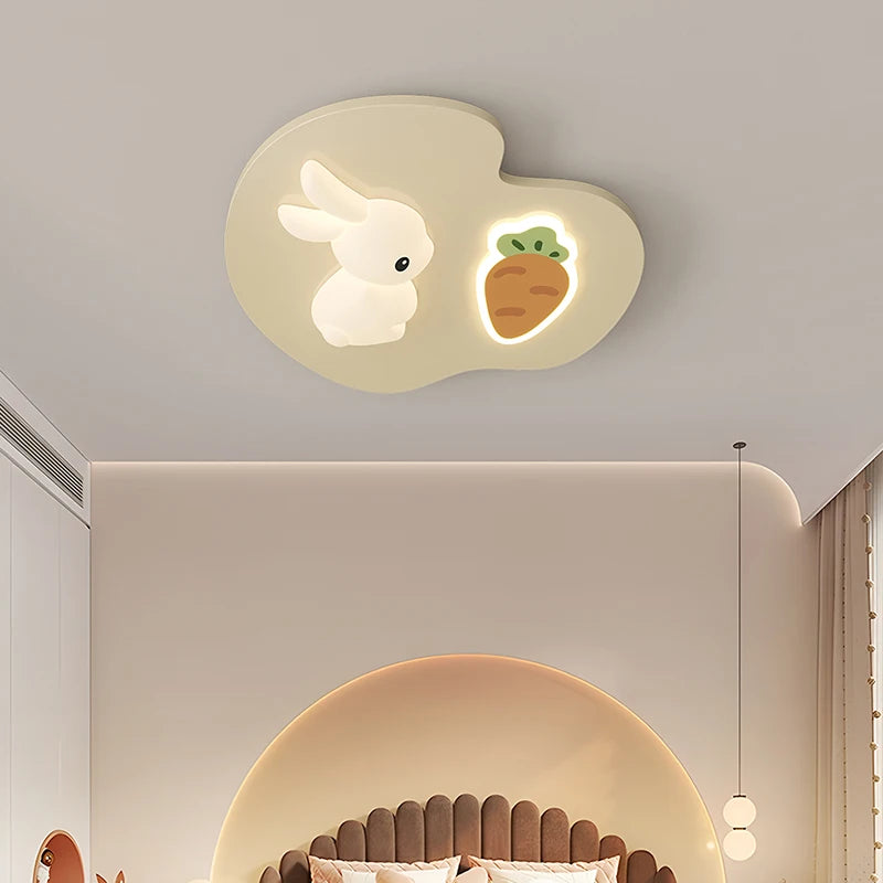 Creative Children's Room Ceiling Lamps Carrot Cloud Rabbit Ceiling Light Nursery Room School Baby Girl Bedroom Chandelier AC220V - vue 2 sur 15