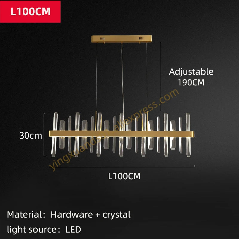 lustre en cristal à led design moderne pour intérieur - vue 9 sur 11
