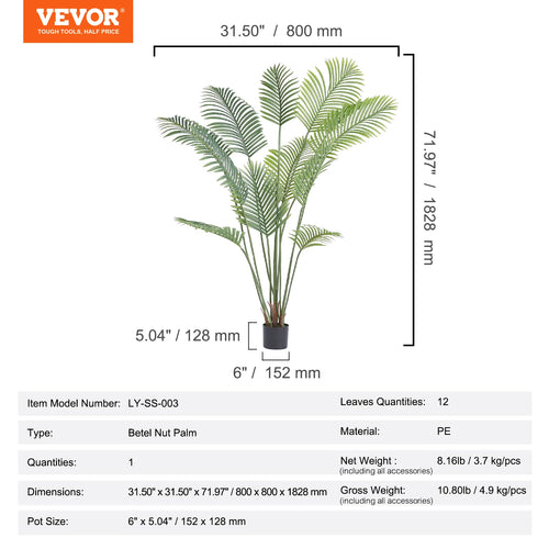 plante artificielle palmier facile d'entretien et sécurisée pour intérieur - vue 11 sur 11
