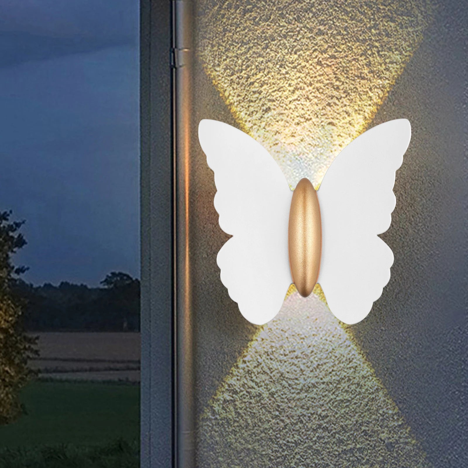 Appliques murales LED modernes 12W IP65 applique murale en métal LED lumières en aluminium LED applique murale papillon blanc LED pour ampoules LED - vue 8 sur 8