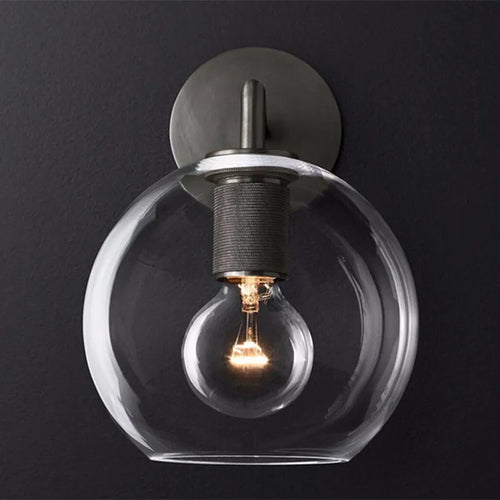 applique murale rétro américaine en verre avec éclairage led - vue 4 sur 18