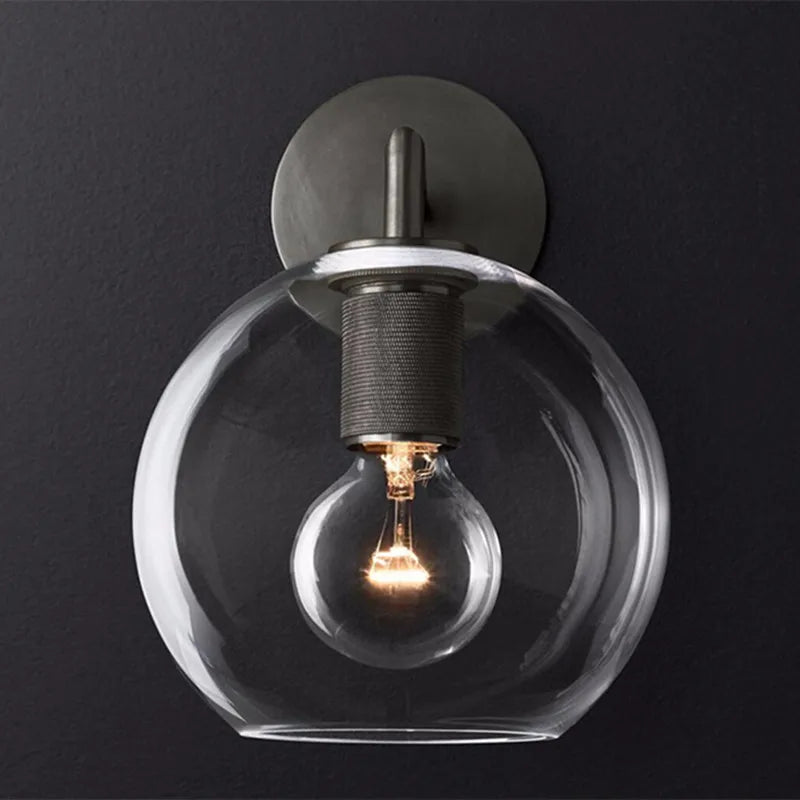 applique murale rétro américaine en verre avec éclairage led - vue 4 sur 18