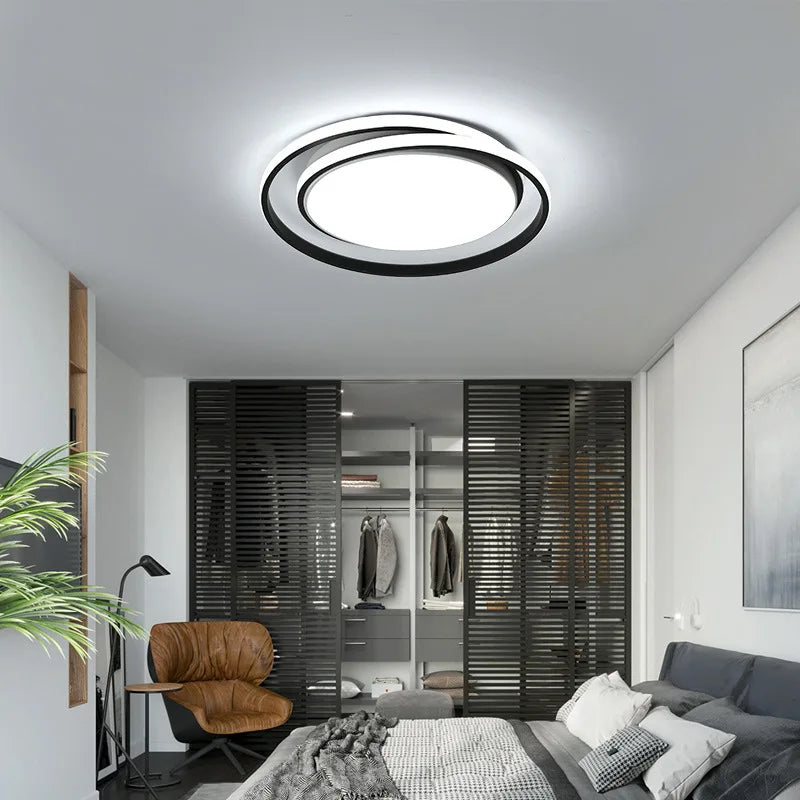 lustre led rond télécommandé style moderne simple - vue 6 sur 9