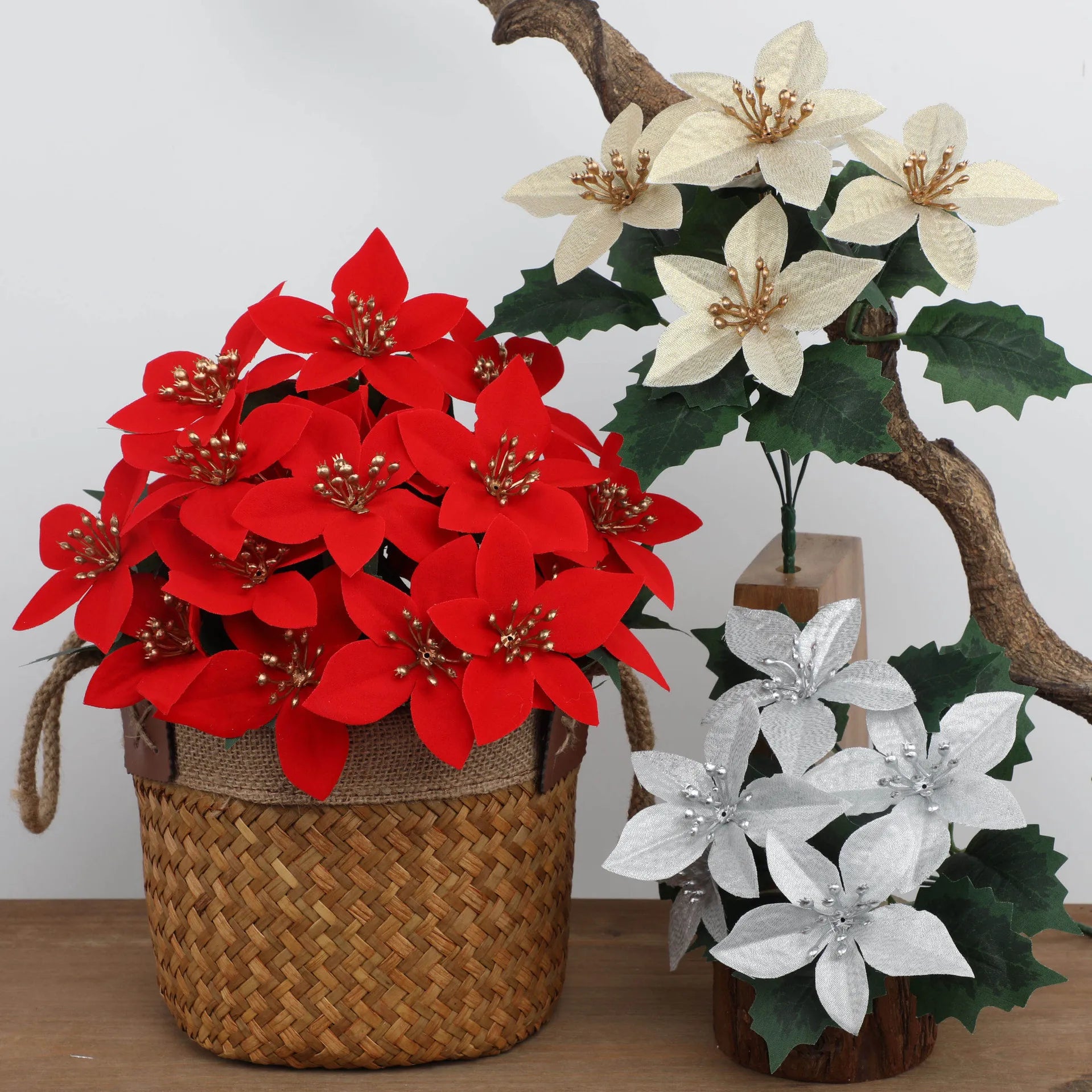 bouquet de fleurs artificielles pour Noël et mariage 2025 - vue 4 sur 10