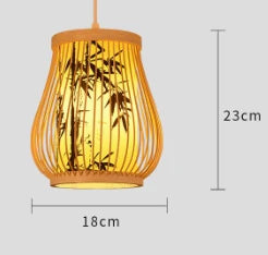lustre en bambou de style chinois tissage à la main - vue 28 sur 30