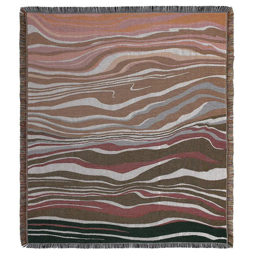 Plaid tricot motif paysage style pastoral canapé salon