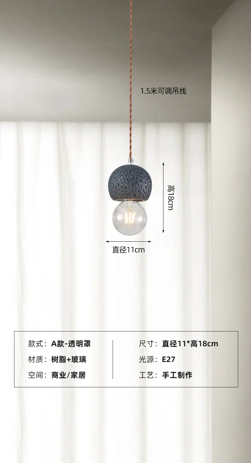 suspension wabi-sabi design nordique luminaire créatif pour intérieur - vue 12 sur 12
