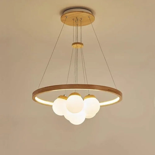 plafonnier led suspendu design moderne en forme de boule de verre - vue 2 sur 8