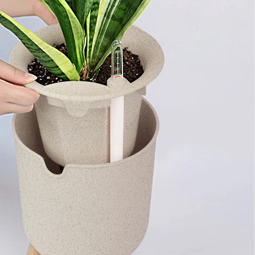 pot de fleurs automatique avec indicateur de niveau d'eau et rangement - vue 2 sur 6