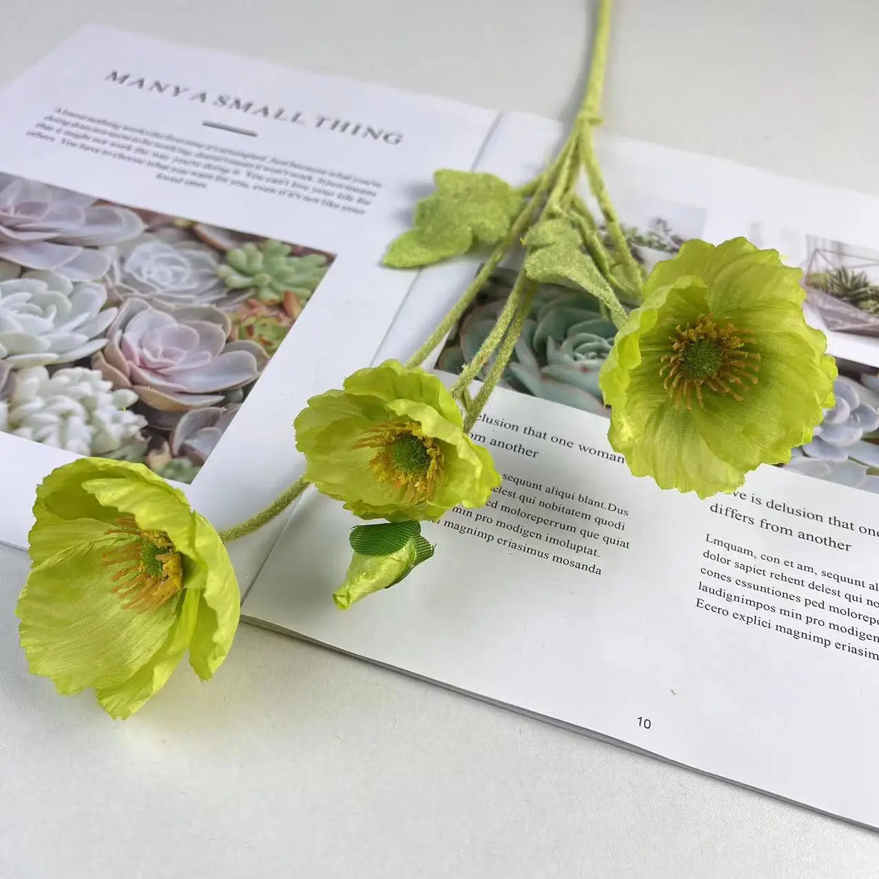 fleurs de pavot artificielles en soie pour décoration et événements - vue 12 sur 21