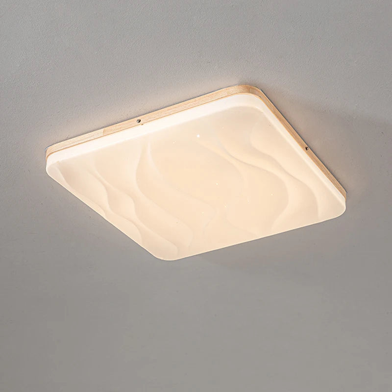 plafonniers led minimaliste en bois massif pour entrée - vue 5 sur 14