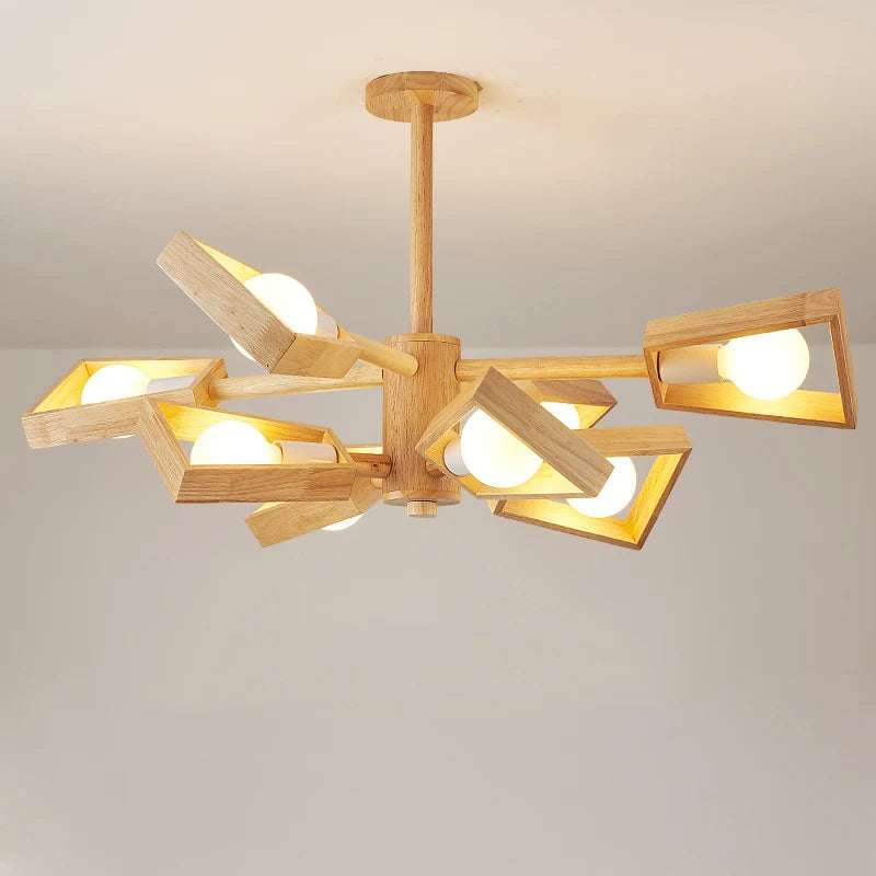 lustre suspendu en bois d'éclairage d'arbre nordique pour décoration