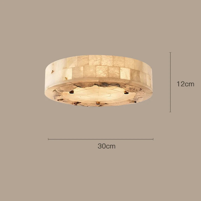 Luxueux plafonnier en marbre naturel circulaire 30CM 40CM chambre salon salle à manger Grand luminaire suspendu luminaire suspendu - vue 8 sur 9