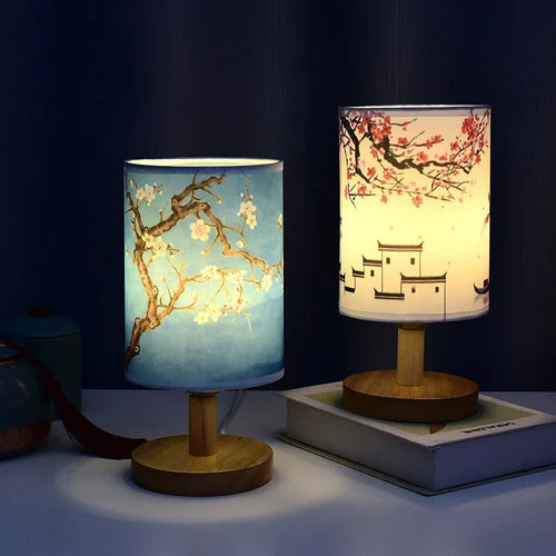 lampe de table led fleur de prunier design chinois pour ambiance douce - vue 2 sur 10