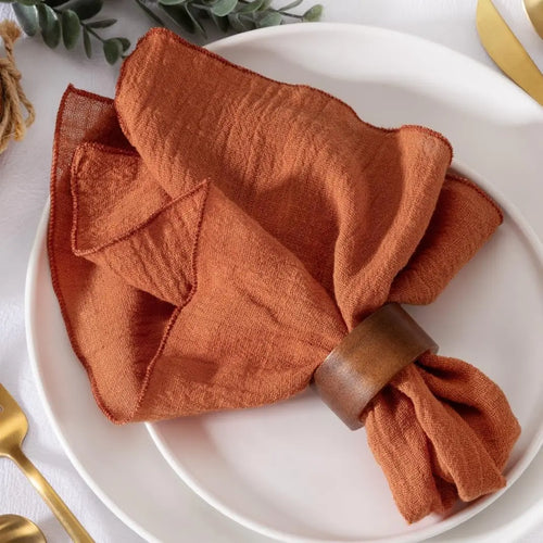 Serviette de table gaze coton style pastoral lot - vue 4 sur 6