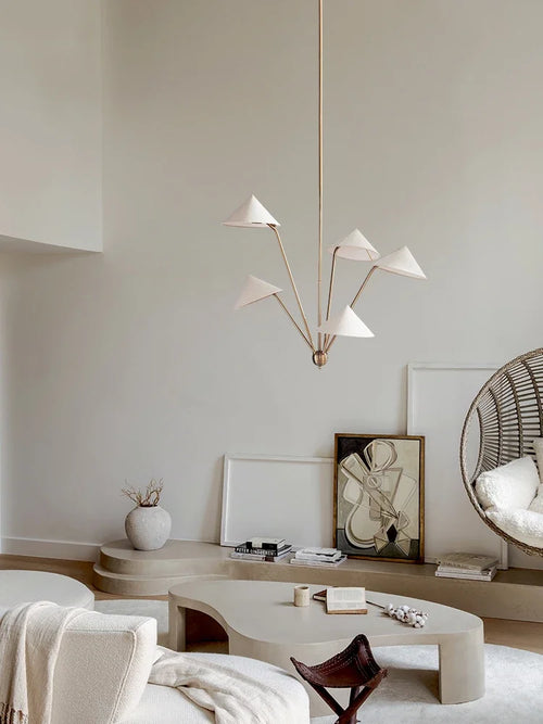 Wabi-sabi plafond suspension lampe japon tissu suspendu Lustre salon chez l'habitant lumière LED cuisine île Lustre chambre décor - vue 4 sur 7
