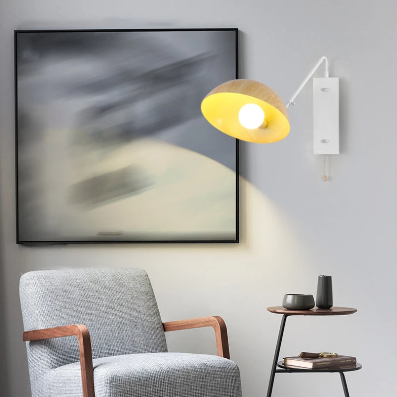 applique murale nordique rétro à bras long design moderne à led - vue 5 sur 10