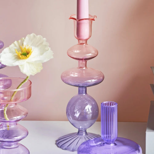 bougeoirs en verre pour décoration de mariage et cadeau Noël - vue 3 sur 24