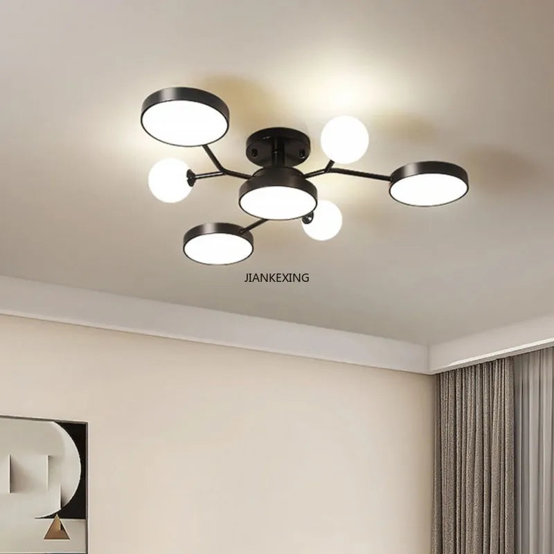 lustre led moderne en boule de verre pour décoration maison - vue 3 sur 10