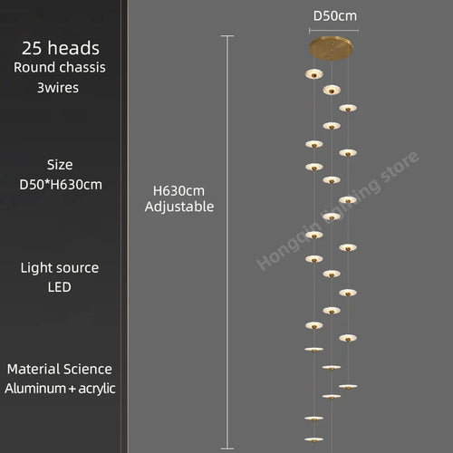 lustre moderne à led pour éclairage intérieur élégant - vue 23 sur 26
