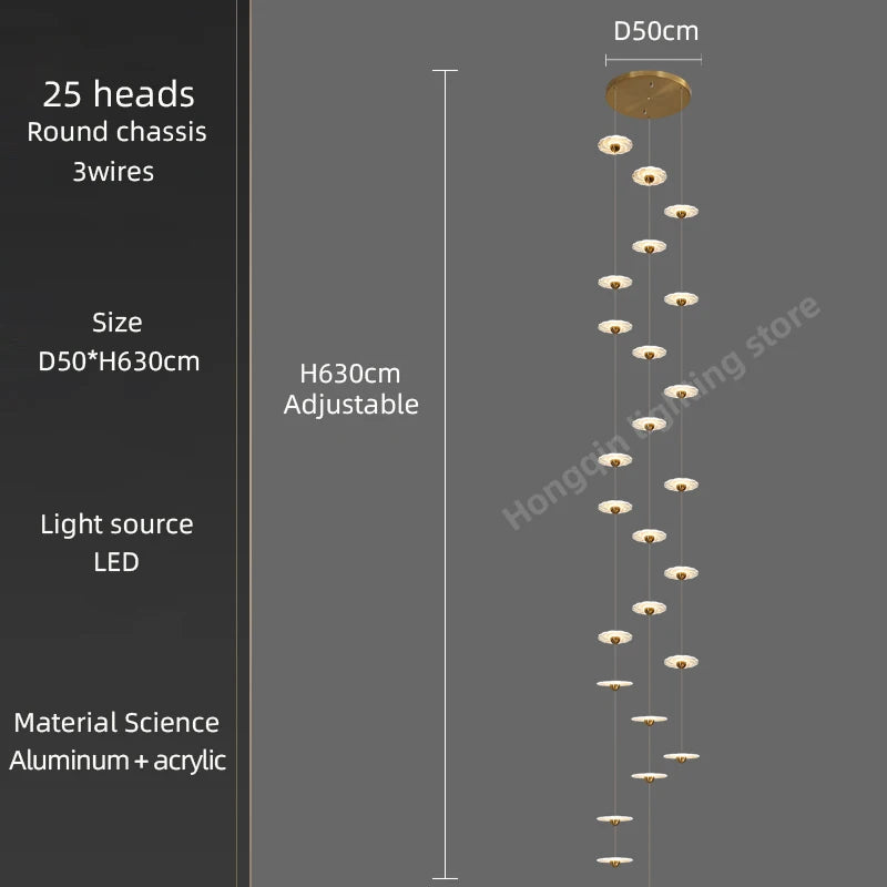 lustre moderne à led pour éclairage intérieur élégant - vue 22 sur 26