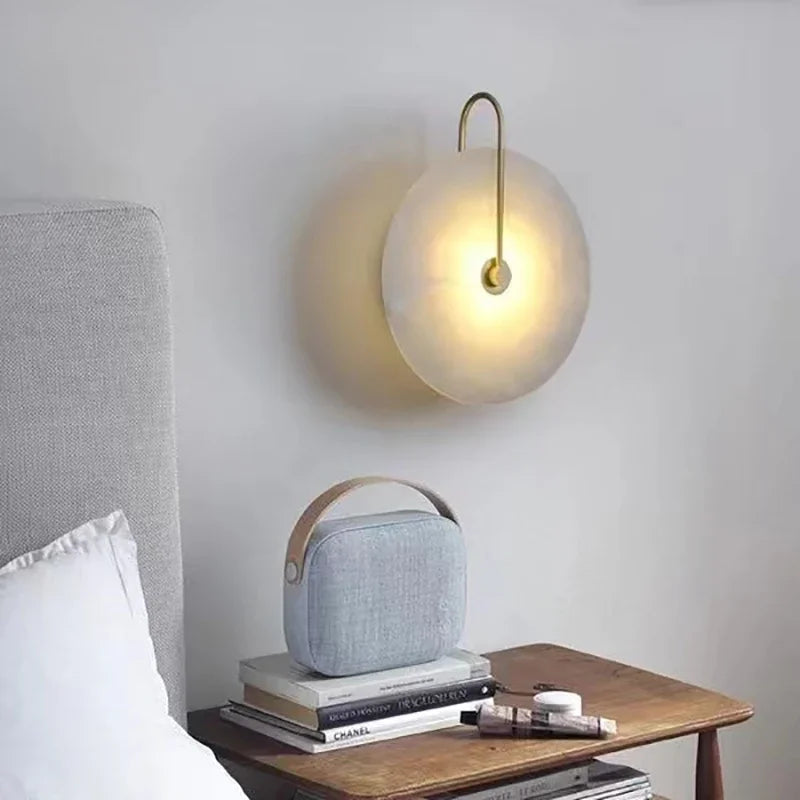 Applique murale LED marbre moderne luxe noir or - vue 5 sur 11