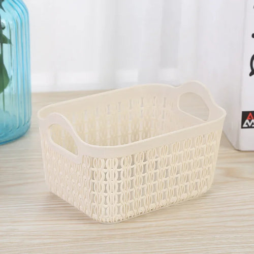 panier de rangement portable en rotin et plastique pour divers articles - vue 9 sur 9