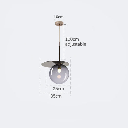 suspension moderne en verre teinté pour décoration intérieure - vue 9 sur 11