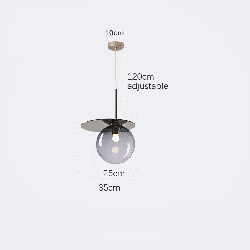 suspension moderne en verre teinté pour décoration intérieure - vue 8 sur 11