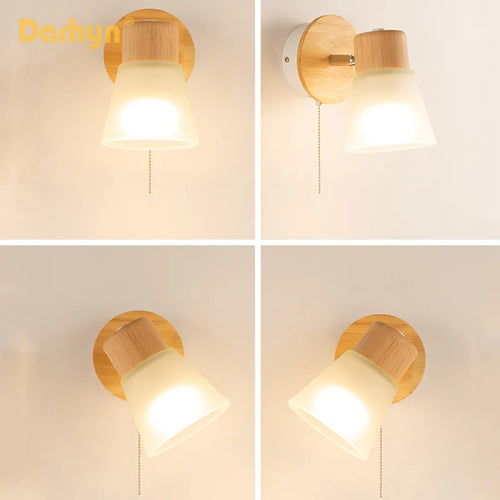 Nordique résine moulin à vent verre applique chambre chevet salle de bain cuisine salon décoration moderne bois applique murale LED luminaire - vue 3 sur 7