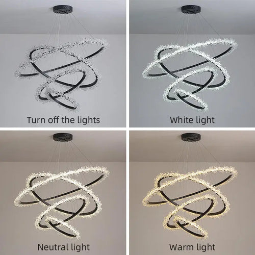 lustre moderne en cristal de luxe suspension décorative - vue 4 sur 16