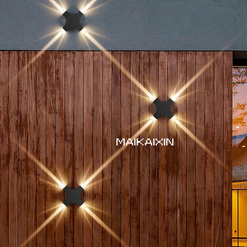 Décorer les applique murale LED à faisceau linéaire en aluminium COB lumière extérieure 6W 12W étanche IP65 appliques de porche haut et bas AC110 220V - vue 8 sur 8