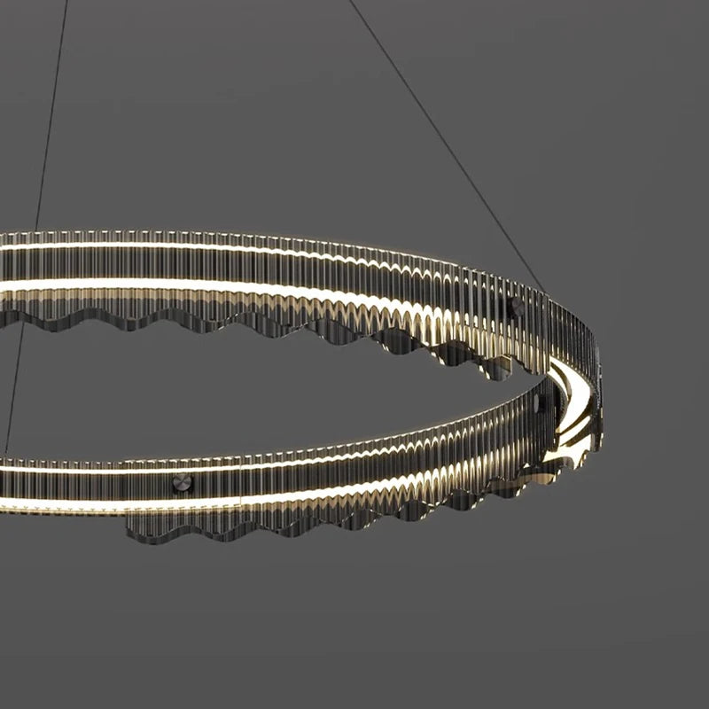 lustre moderne design rond en métal pour éclairage intérieur - vue 6 sur 10