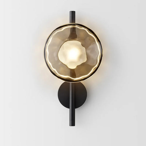 applique murale nordique en verre transparent avec lampe en métal - vue 2 sur 18