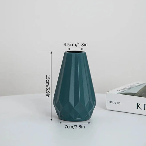vase à fleurs en diamant style nordique moderne en plastique - vue 7 sur 9