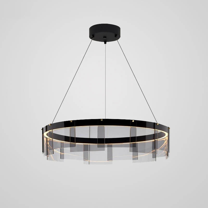 lustre moderne en verre à led pour décoration intérieure - vue 1 sur 9