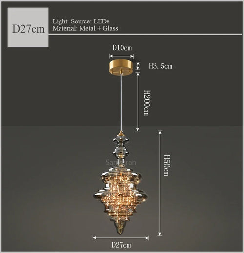 lustre de luxe en verre et laiton éclairage décoratif starlight - vue 10 sur 10