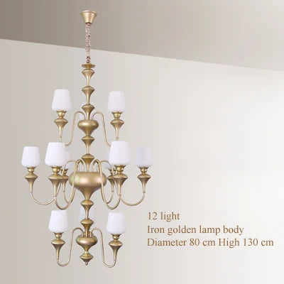 lustre à led en cuivre noir pour décoration d'hôtel élégant - vue 16 sur 22
