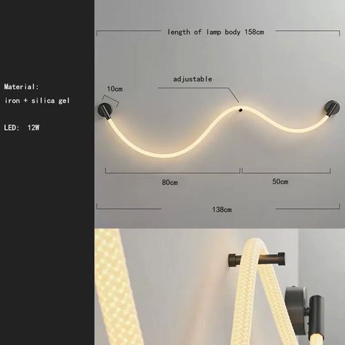 applique murale led en silicone et acier inoxydable pour intérieur - vue 11 sur 10