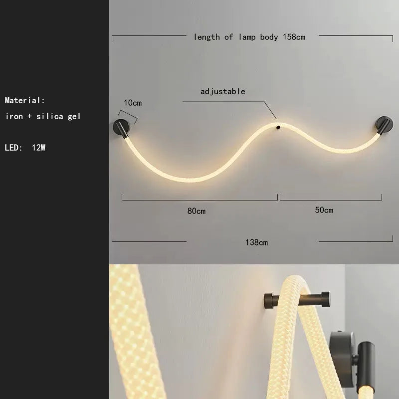 applique murale led en silicone et acier inoxydable pour intérieur - vue 10 sur 10