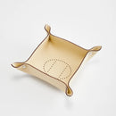 plateau de rangement en cuir pliable pour divers objets