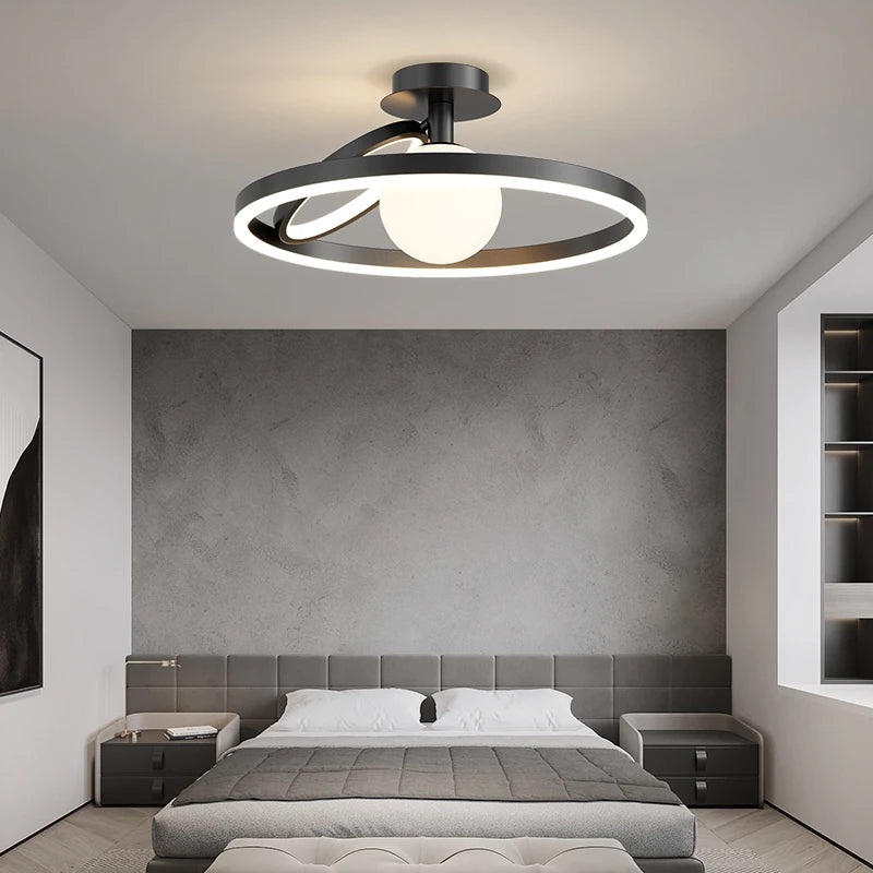 lustre led moderne nordique simple style anneau - vue 4 sur 12