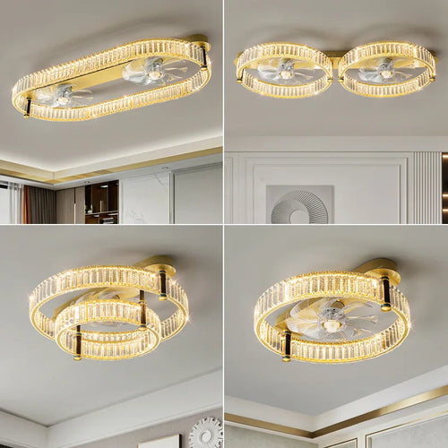 plafonnier moderne en cristal lumineux pour intérieur élégant - vue 2 sur 9