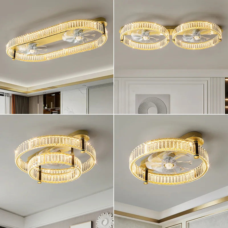 plafonnier moderne en cristal lumineux pour intérieur élégant - vue 2 sur 9